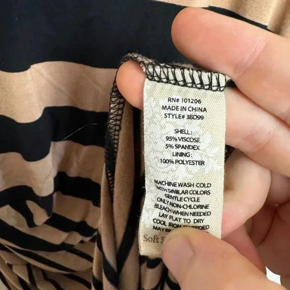 Soft Surroundings Black Tan Stripe Sleeveless Maxi Dress "Here To Infinity" F34 - Picture 5 of 5